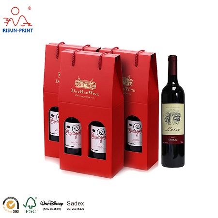 Red Wine Bottle Gift Box for 2 Bottles