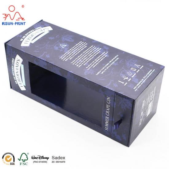Rigid cardboard packaging wine box