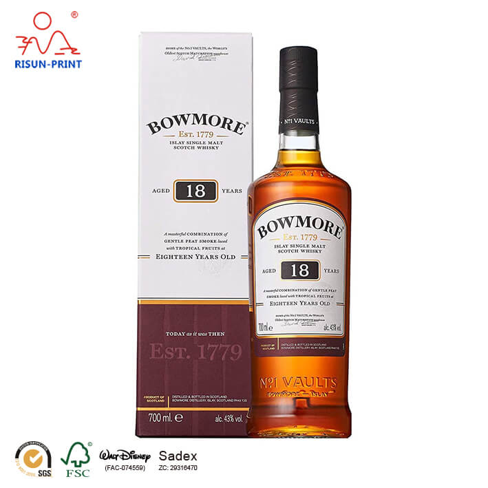 bouteille simple Bowmore boîte à vin de whisky