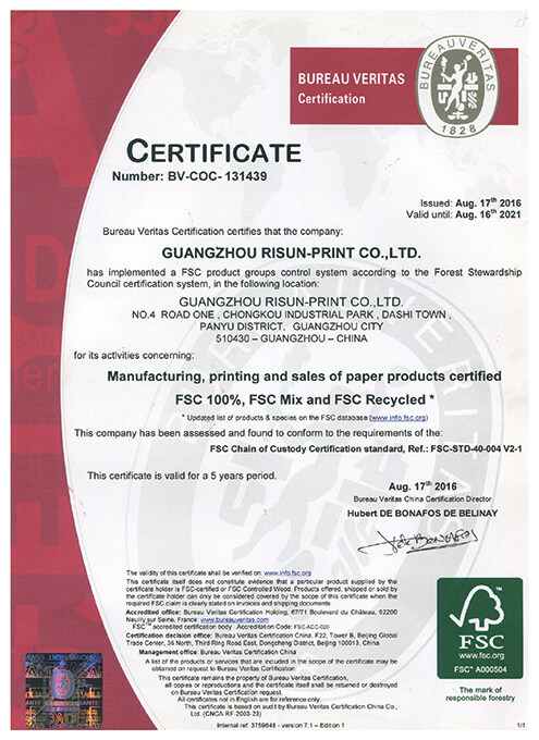 FSC certification environnementale
